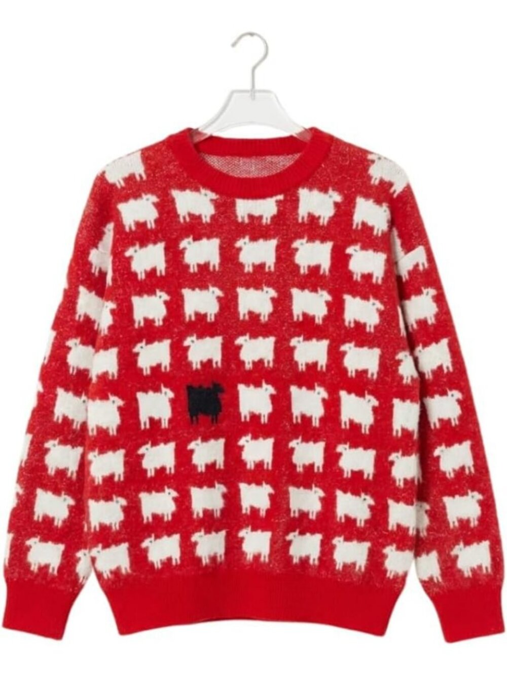 Cozy Black Sheep Sweater for Christmas, Soft Knit Holiday Pullover, Chic Style